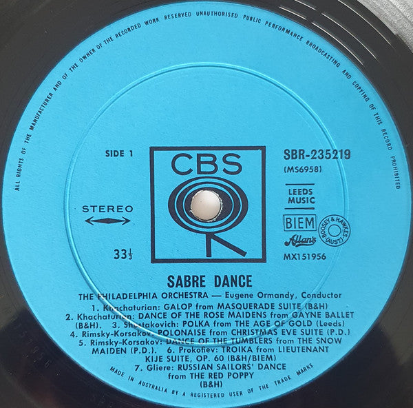 Eugene Ormandy, Philadelphia Orchestra* : Sabre Dance (LP, Album)