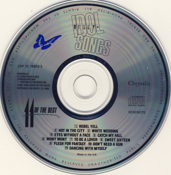 Billy Idol : Idol Songs (11 Of The Best) (CD, Comp, EMI)