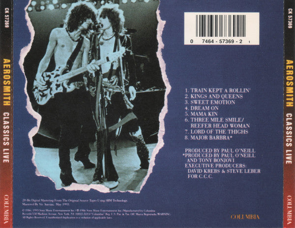 Aerosmith : Classics Live! (CD, Album, RM)