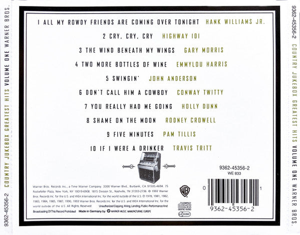 Various : Country Juke Box Greatest Hits - Volume One (CD, Comp)