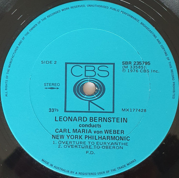 Carl Maria Von Weber - Leonard Bernstein, New York Philharmonic : Invitation To The Dance, Oberon Overture, Freischütz Overture, Euryanthe Overture (LP, Comp)