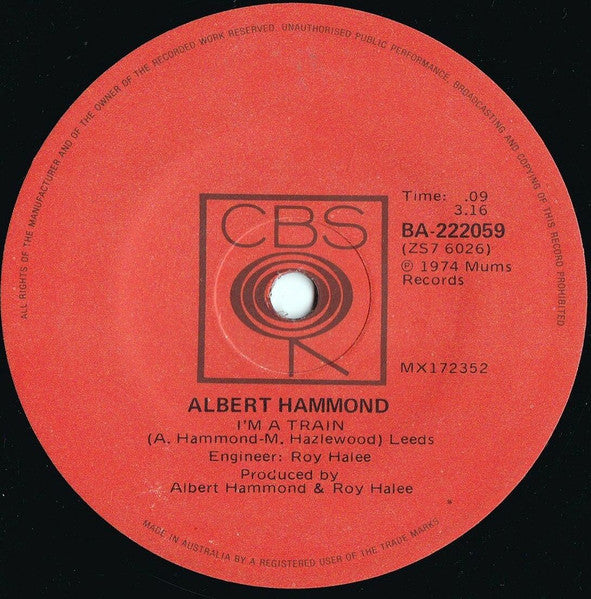 Albert Hammond : I'm A Train (7", Single)