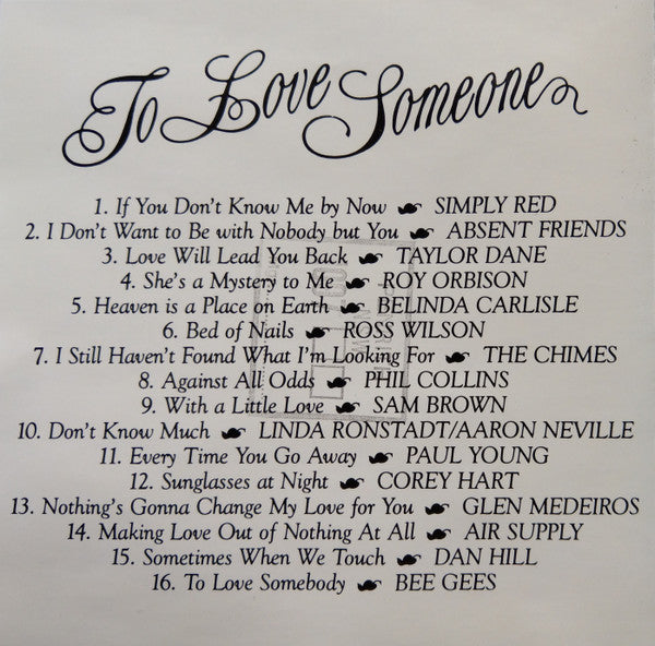 Various : To Love Someone (CD, Comp)