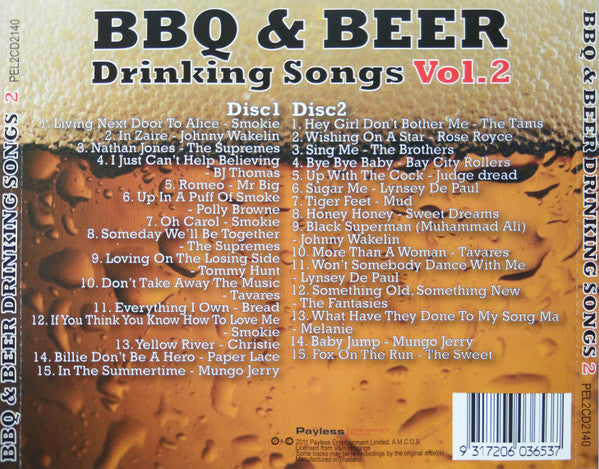 Various : BBQ And Beer Drinking Songs 2 (2xCD, Comp)