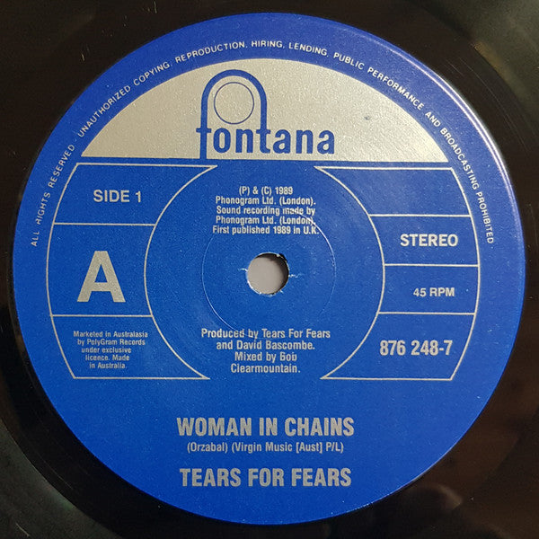 Tears For Fears : Woman In Chains (7", Single)
