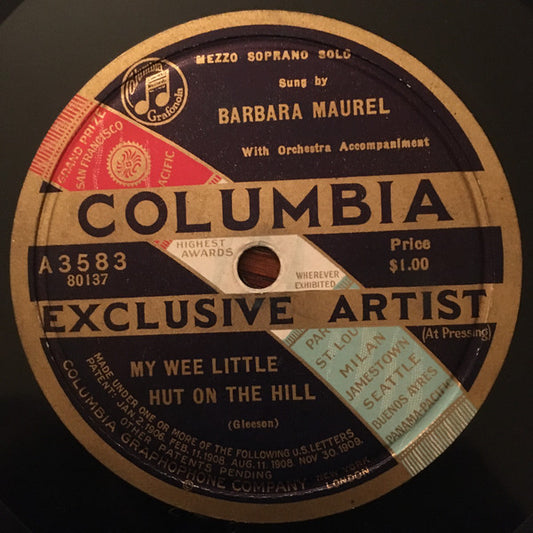Barbara Maurel : My Wee Little Hut On The Hill / Baby Dreams (Shellac, 10")