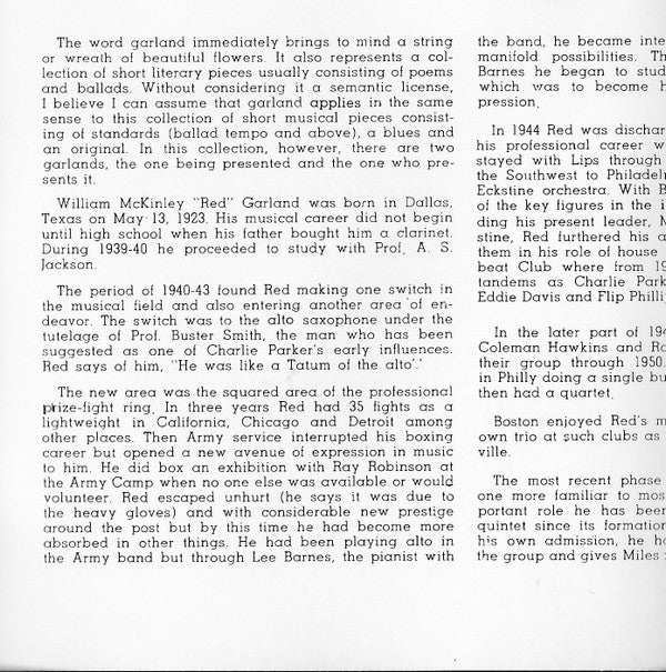 The Red Garland Trio With Paul Chambers (3) And Art Taylor : A Garland Of Red (CD, Album, RE, RM)