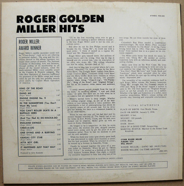 Roger Miller : Golden Hits (LP, Comp)