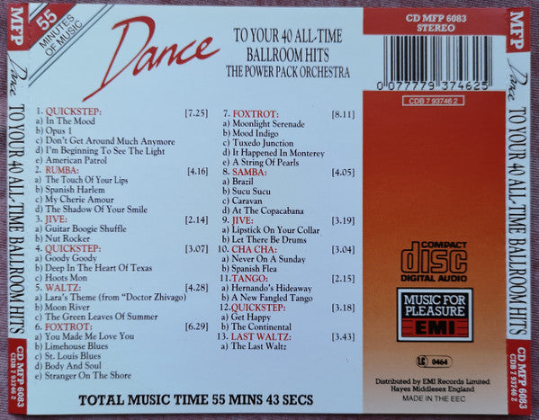 The Power Pack Orchestra : Dance To Your 40 All-Time Ballroom Hits (CD, Album)
