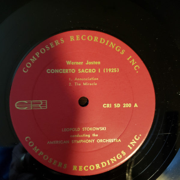 Werner Josten, David Del Tredici : Concerto Sacro I-II (LP)