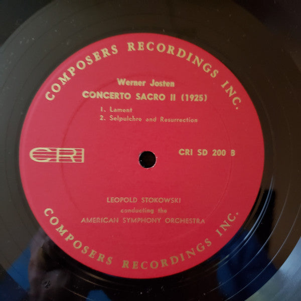 Werner Josten, David Del Tredici : Concerto Sacro I-II (LP)