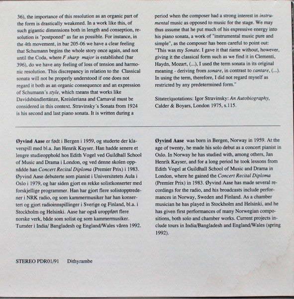 Øyvind Aase : Expressions Of The Piano Sonata (CD, Album)