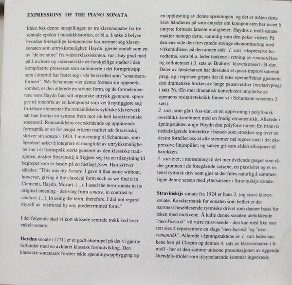 Øyvind Aase : Expressions Of The Piano Sonata (CD, Album)