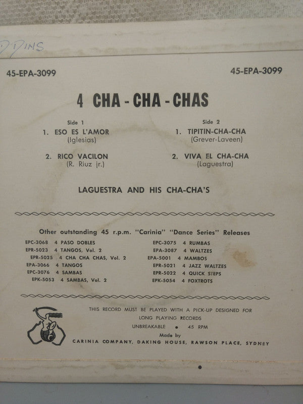 Laguestra And His Cha-Cha-Cha's, Nino Impallomeni And His Cha-Cha's : 4 Cha Cha Chas (7", EP)