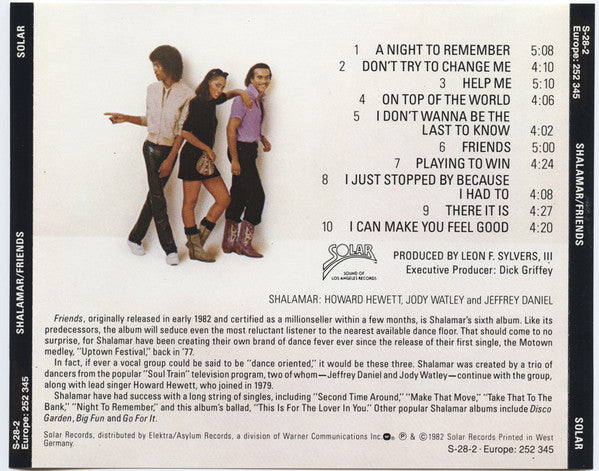 Shalamar : Friends (CD, Album, RE, Tar)