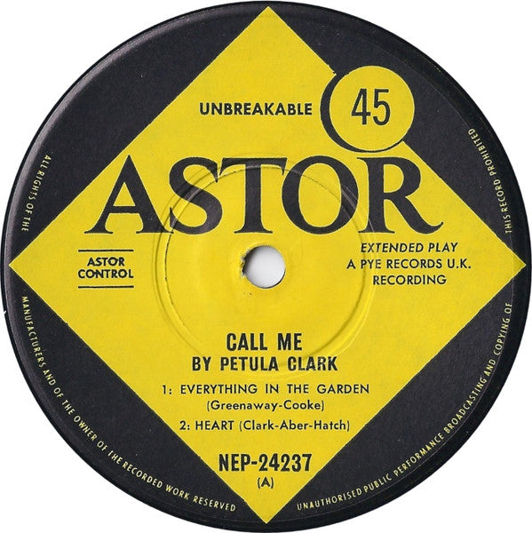 Petula Clark : Call Me (7", EP)