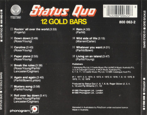 Status Quo : 12 Gold Bars (CD, Comp, RE)
