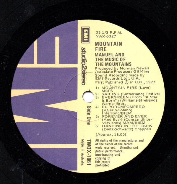 Manuel And His Music Of The Mountains : Mountain Fire (LP, Album)