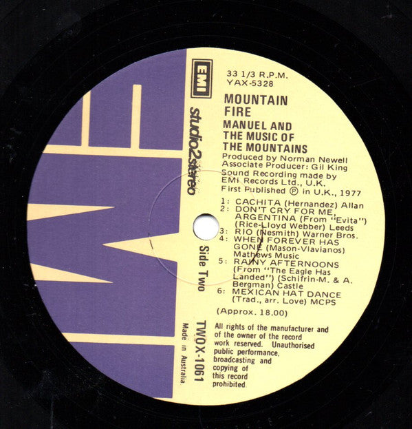 Manuel And His Music Of The Mountains : Mountain Fire (LP, Album)