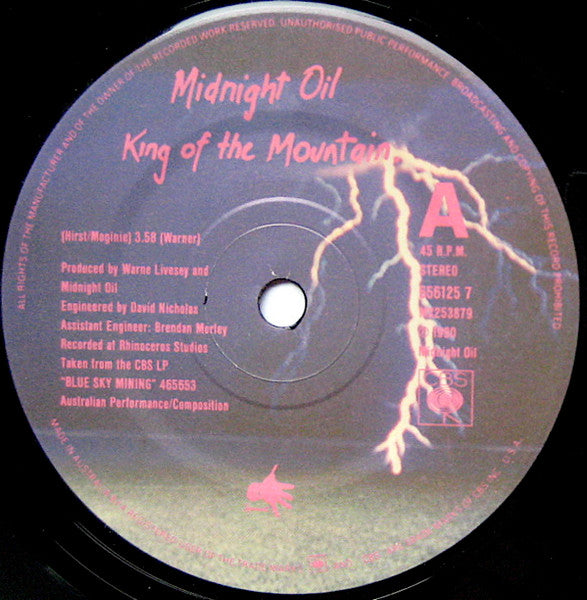 Midnight Oil : King Of The Mountain (7", Single)