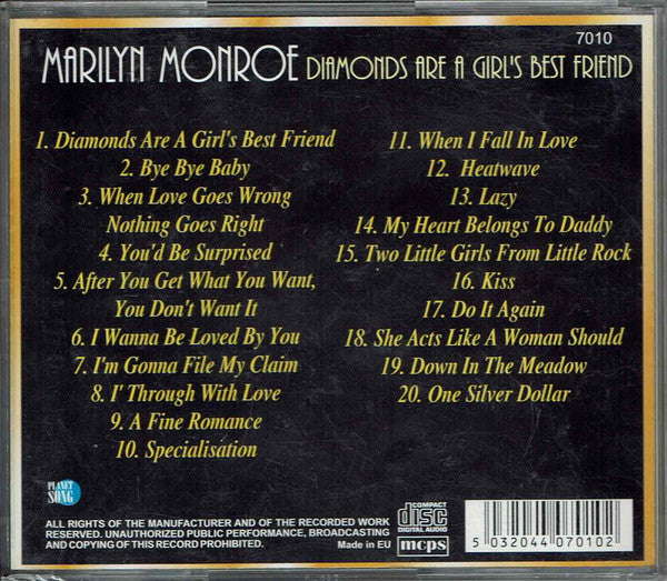 Marilyn Monroe : Diamonds Are A Girl's Best Friend (CD, Comp)