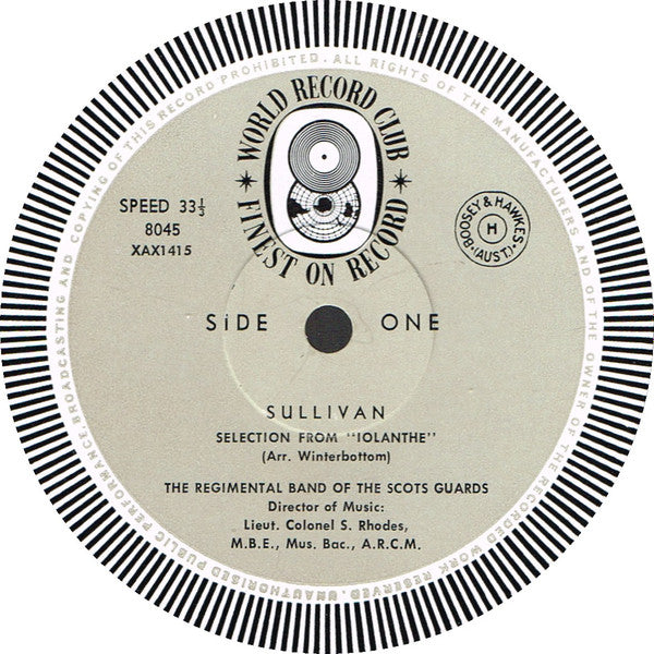 The Scots Guards* Play Gilbert And Sullivan* : The Scots Guards Play Gilbert and Sullivan (LP, Album, Mono, Club)