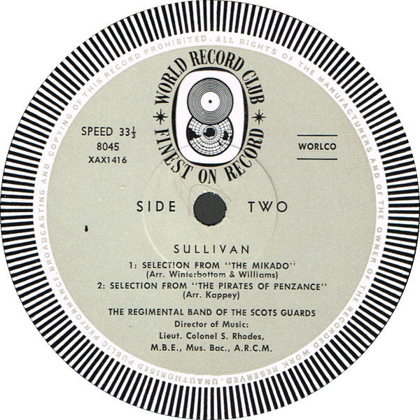 The Scots Guards* Play Gilbert And Sullivan* : The Scots Guards Play Gilbert and Sullivan (LP, Album, Mono, Club)