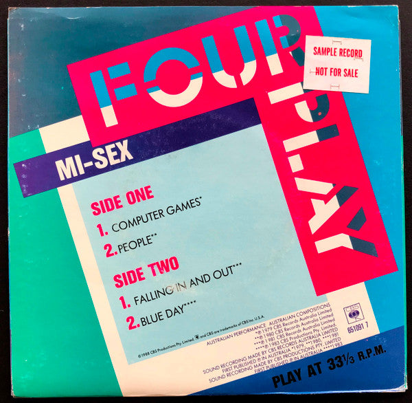 Mi-Sex : Four Play: Volume Seventeen (7", EP, Comp)
