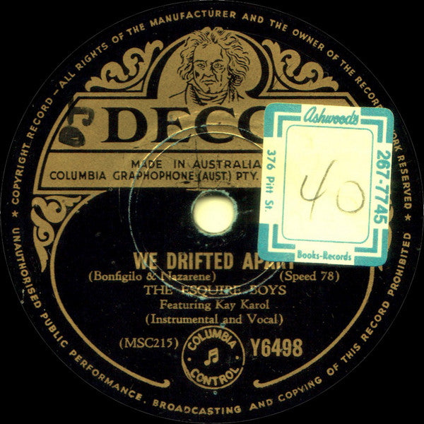 The Esquire Boys : We Drifted Apart / Caravan (Shellac, 10")
