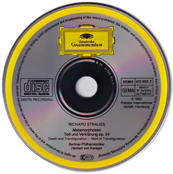 Richard Strauss, Herbert von Karajan · Berliner Philharmoniker : Metamorphosen · Tod und Verklärung (CD, Album, RE)