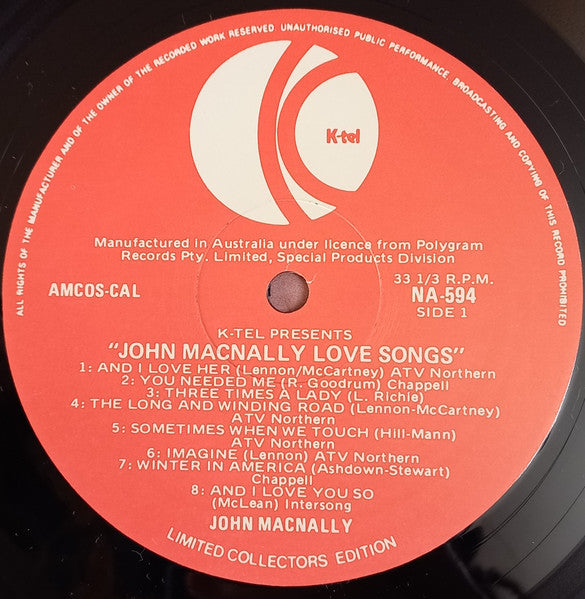 John MacNally : Love Songs (LP, Comp)