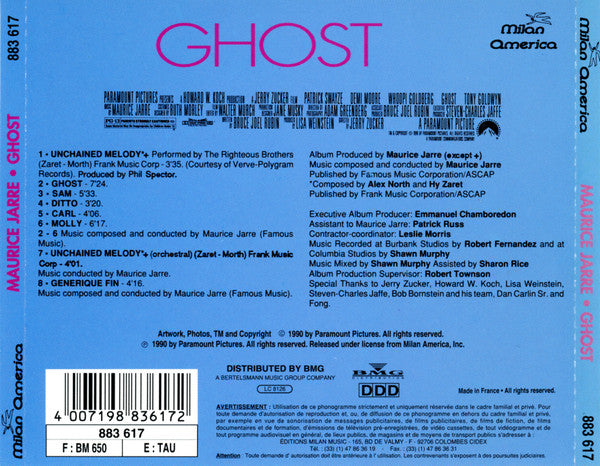 Maurice Jarre : Ghost (Original Motion Picture Soundtrack) (CD, Album)