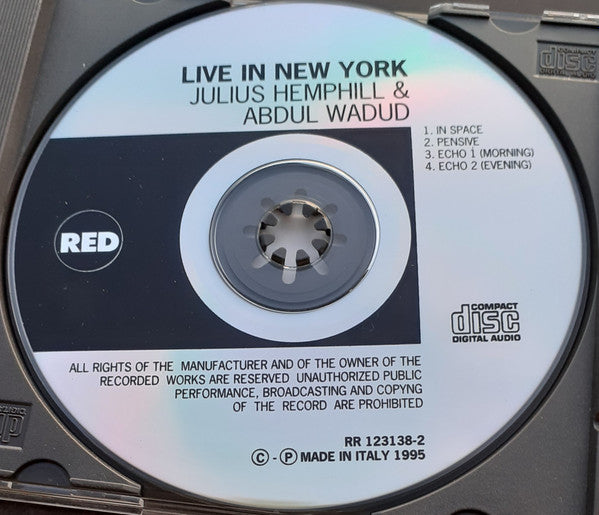 Julius Hemphill + Abdul Wadud : Live In New York (CD, Album, RE)