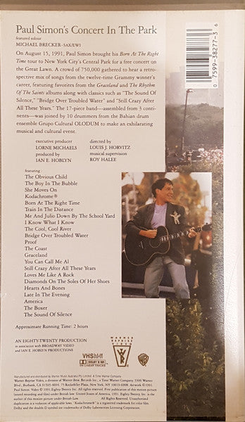 Paul Simon : Paul Simon's Concert In The Park (VHS, PAL)