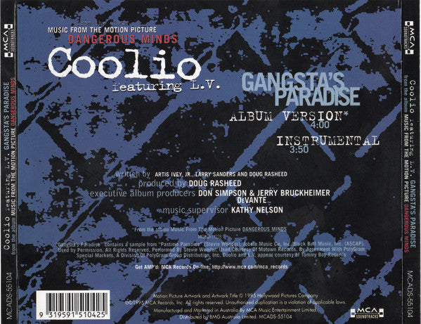 Coolio Featuring LV : Gangsta's Paradise (CD, Single, RP)