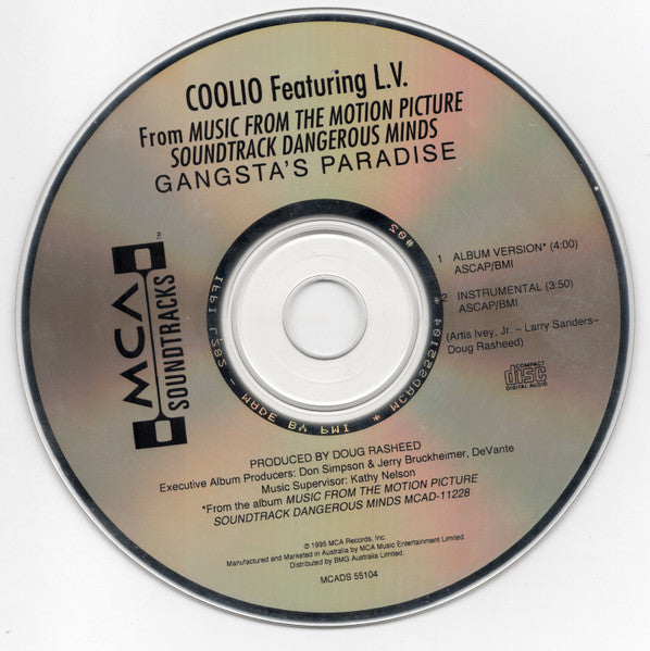 Coolio Featuring LV : Gangsta's Paradise (CD, Single, RP)