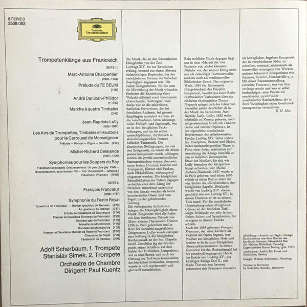 Adolf Scherbaum, Stanislav Šimek, Orchestre De Chambre*, Paul Kuentz : Trompetenklänge Aus Frankreich (LP, Album, RE)