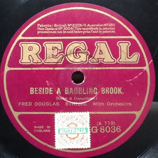 Fred Douglas, Herbert Payne (2) & Thomas Jackson (5) : Beside A Babbling Brook / Mellow Moon (Shellac, 10")