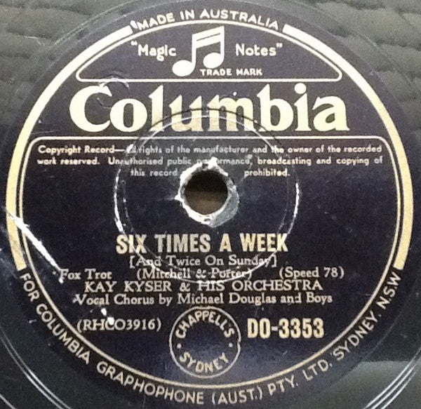 Kay Kyser And His Orchestra : Katrina / Six Times A Week (Shellac, 10")