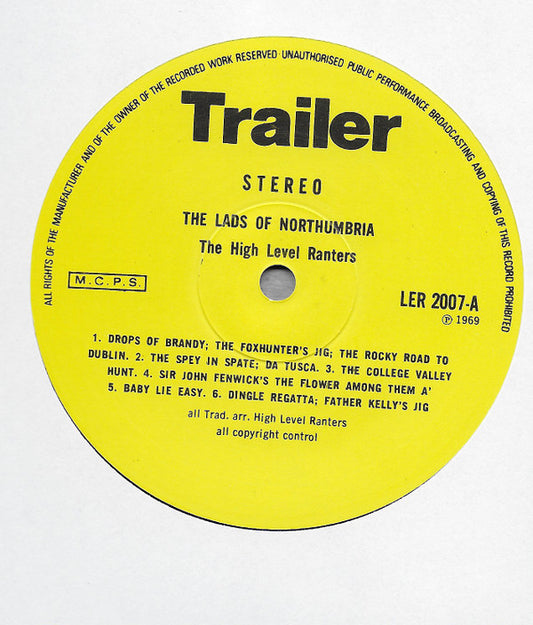 The High Level Ranters : The Lads Of Northumbria (LP, Album, RE, Yel)