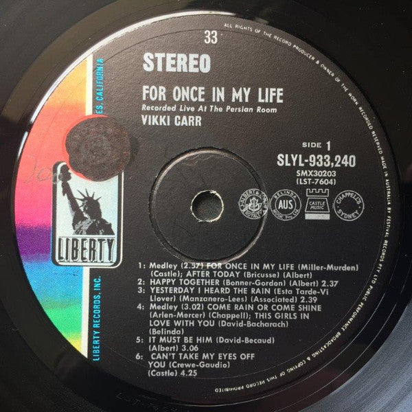 Vikki Carr : For Once In My Life (LP, Album, Fli)