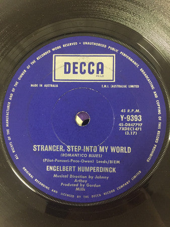 Engelbert Humperdinck : Santa Lija/Stranger, Step Into My World (7", Single)