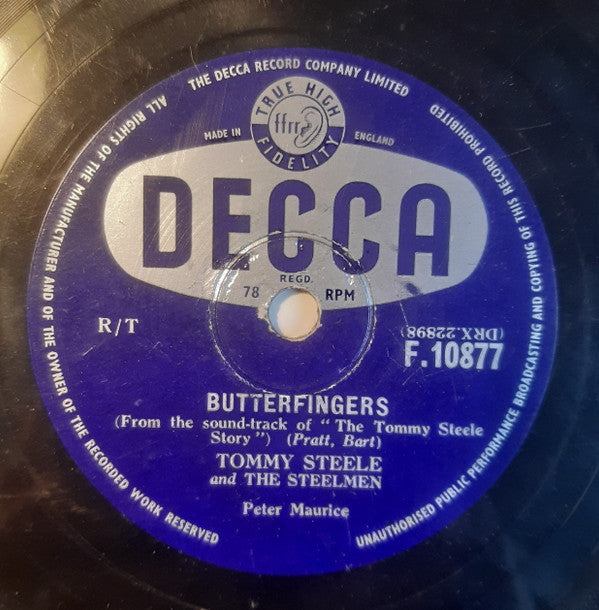 Tommy Steele And The Steelmen : Butterfingers / Cannibal Pot (Shellac, 10")