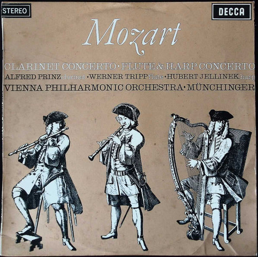 Mozart*, Alfred Prinz ∙ Werner Tripp ∙ Hubert Jellinek*, Vienna Philharmonic Orchestra* ∙ Münchinger* : Clarinet Concerto ∙ Flute & Harp Concerto (LP)