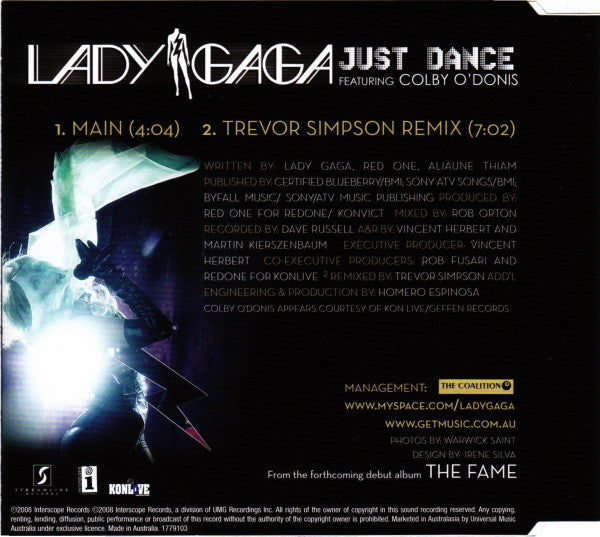 Lady Gaga Featuring Colby O'Donis : Just Dance (CD, Single)