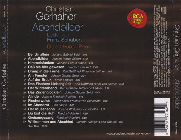 Christian Gerhaher, Franz Schubert, Gerold Huber : Abendbilder (Lieder Von Franz Schubert) (CD)