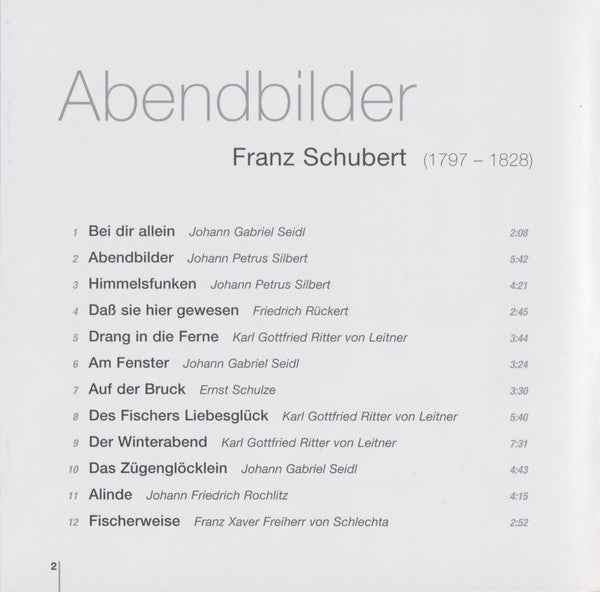 Christian Gerhaher, Franz Schubert, Gerold Huber : Abendbilder (Lieder Von Franz Schubert) (CD)