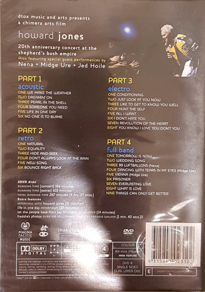 Howard Jones : 20th Anniversary Concert At The Shepherd's Bush Empire (2xDVD-V, PAL)