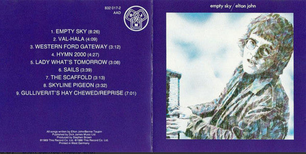 Elton John : Empty Sky (CD, Album, RE)