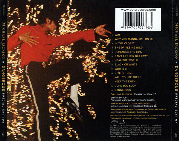 Michael Jackson : Dangerous (CD, Album, RE, RM, S/Edition)